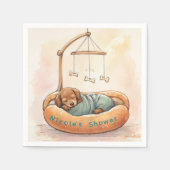 Serviette En Papier Bain de bébé teckel (Devant)