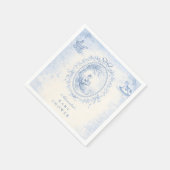 Serviette En Papier Bain de bébé Toile Bleue Classique (Coin)