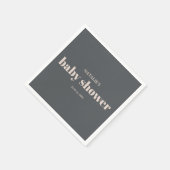 Serviette En Papier Bain de bébé typographie boho gris rose (Coin)
