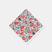 Serviette En Papier Baise, lèvres rouges. (Coin)