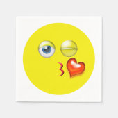 Serviette En Papier Baiser Baiser Amour Coeur Emoji (Devant)