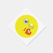 Serviette En Papier Baiser Baiser Amour Coeur Emoji (Coin)