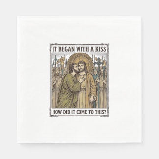 Serviette En Papier Baiser de trahison biblique vintage