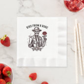 Serviette En Papier Baiser d'une rose (En situation)