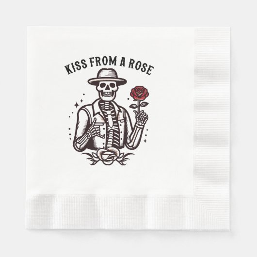 Serviette En Papier Baiser d'une rose (Devant)