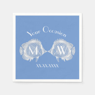 Serviette En Papier Baiser Poisson Votre couleur Personnaliser