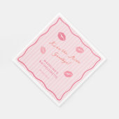 Serviette En Papier Baiser Rose Moderne Adieu Demoiselle d'Honneur Ent (Coin)