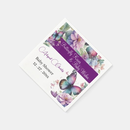 Serviette En Papier Baisers à papillon & Voiles bébé Papier Napkin (Coin)