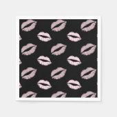Serviette En Papier Baisers Rose Argenté (Devant)