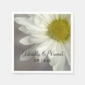 Serviette En Papier Baisson blanc doux sur Mariage gris (Devant)