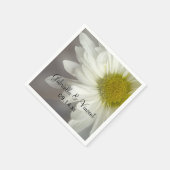 Serviette En Papier Baisson blanc doux sur Mariage gris (Coin)