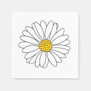Serviette En Papier Baisson jaune et blanc
