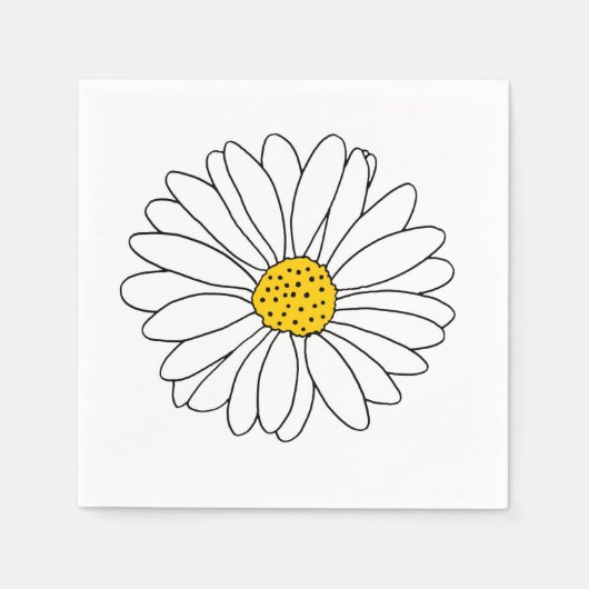 Serviette En Papier Baisson jaune et blanc (Devant)