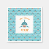 Serviette En Papier Bait de requin Fête d'anniversaire personnalisée (Devant)