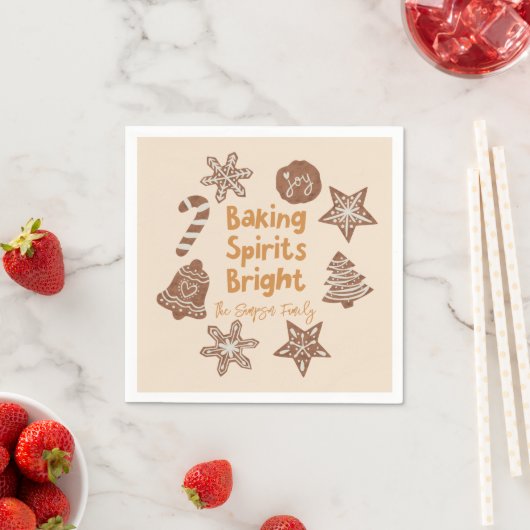 Serviette En Papier Baking Spiritueux Bright Christmas Cookie Jaune (En situation)