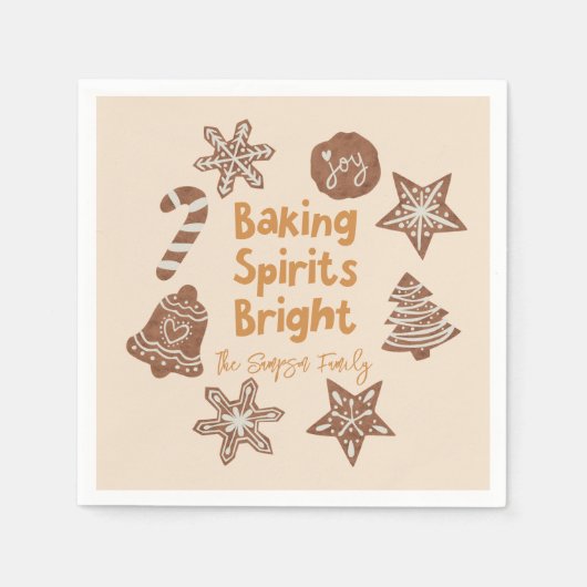 Serviette En Papier Baking Spiritueux Bright Christmas Cookie Jaune (Devant)