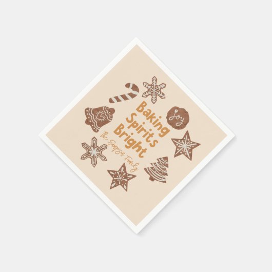 Serviette En Papier Baking Spiritueux Bright Christmas Cookie Jaune (Coin)