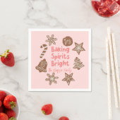 Serviette En Papier Baking Spiritueux Bright Christmas Cookie Rose (En situation)