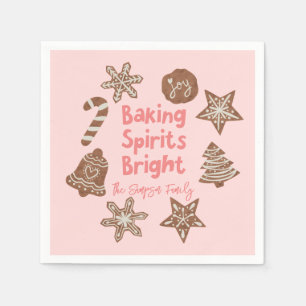 Serviette En Papier Baking Spiritueux Bright Christmas Cookie Rose