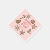 Serviette En Papier Baking Spiritueux Bright Christmas Cookie Rose (Coin)