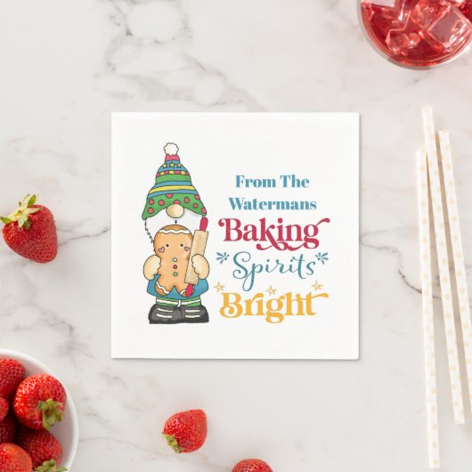 Serviette En Papier Baking Spiritueux brillant Monogramme Noël (En situation)