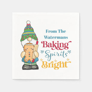Serviette En Papier Baking Spiritueux brillant Monogramme Noël