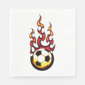 Serviette En Papier Bal De Football En Feu (Devant)