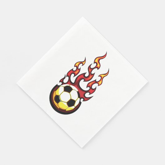 Serviette En Papier Bal De Football En Feu (Coin)