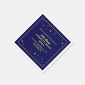 Serviette En Papier Bal de gala Enchère Silencieuse Elégant Bleu Or (Coin)