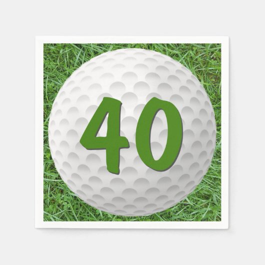Serviette En Papier Bal de golf 40e Anniversaire serviettes (Devant)