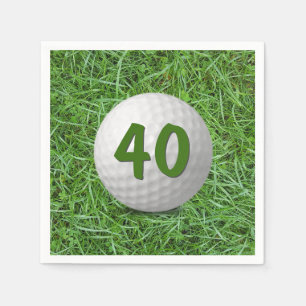 Serviette En Papier Bal de golf 40e anniversaire sur l'herbe