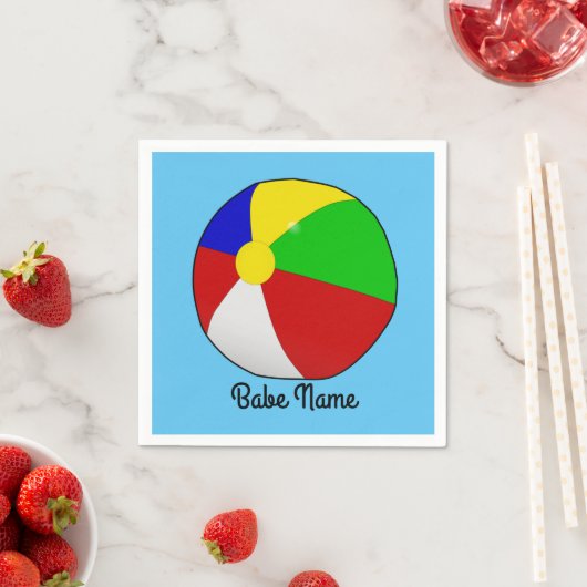 Serviette En Papier Bal de plage coloré (En situation)