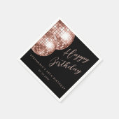 Serviette En Papier Bal Disco Gold rose Joyeux anniversaire (Coin)
