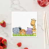 Serviette En Papier Balade d'anniversaire Safari Animaux mignonette Ca (En situation)