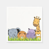 Serviette En Papier Balade d'anniversaire Safari Animaux mignonette Ca (Devant)