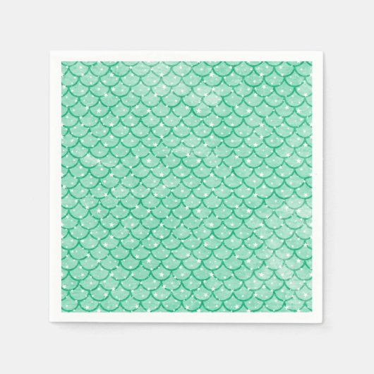 Serviette En Papier Balances de sirène Aqua Étoiles Papier serviettes (Devant)