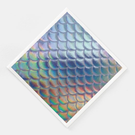 Serviette En Papier Balances de sirènes bleues vertes Hologramme Décou (Coin)
