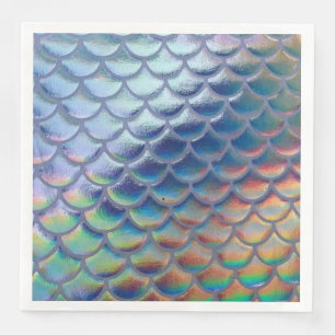 Serviette En Papier Balances de sirènes bleues vertes Hologramme Décou