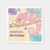 Serviette En Papier Balances et queues Reptile fille Anniversaire (Devant)