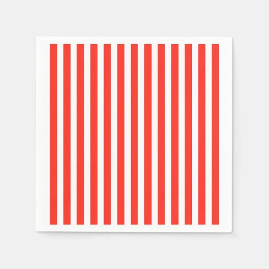 Serviette En Papier Balançoires de cirque rouge et blanc (Devant)