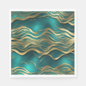 Serviette En Papier Balayage doré bleu turquoise bleu Turquoise (Devant)