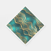 Serviette En Papier Balayage doré bleu turquoise bleu Turquoise (Coin)