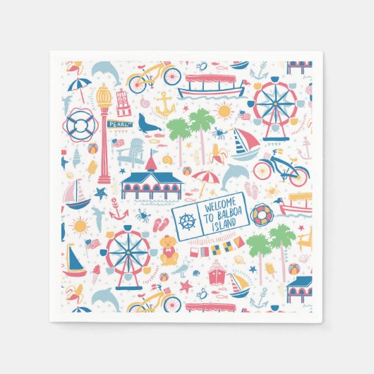 Serviette En Papier Balboa Island Cocktail serviettes (Devant)