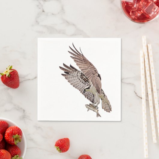 Serviette En Papier Balbuzard pêcheur avec poisson (En situation)