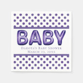 Serviette En Papier Balcon bébé | Baby shower violet royal violet (Devant)