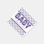 Serviette En Papier Balcon bébé | Baby shower violet royal violet (Coin)