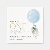 Serviette En Papier Balcon Bleu, Eucalyptus, Verdure, Premier Annivers (Devant)