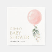 Serviette En Papier Balcon rose, Eucalyptus, Verdure, Baby shower (Devant)