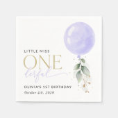 Serviette En Papier Balcon Violet, Verdure, Feuillage, Premier Anniver (Devant)