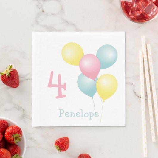 Serviette En Papier Balcons d'anniversaire enfant serviettes (En situation)
